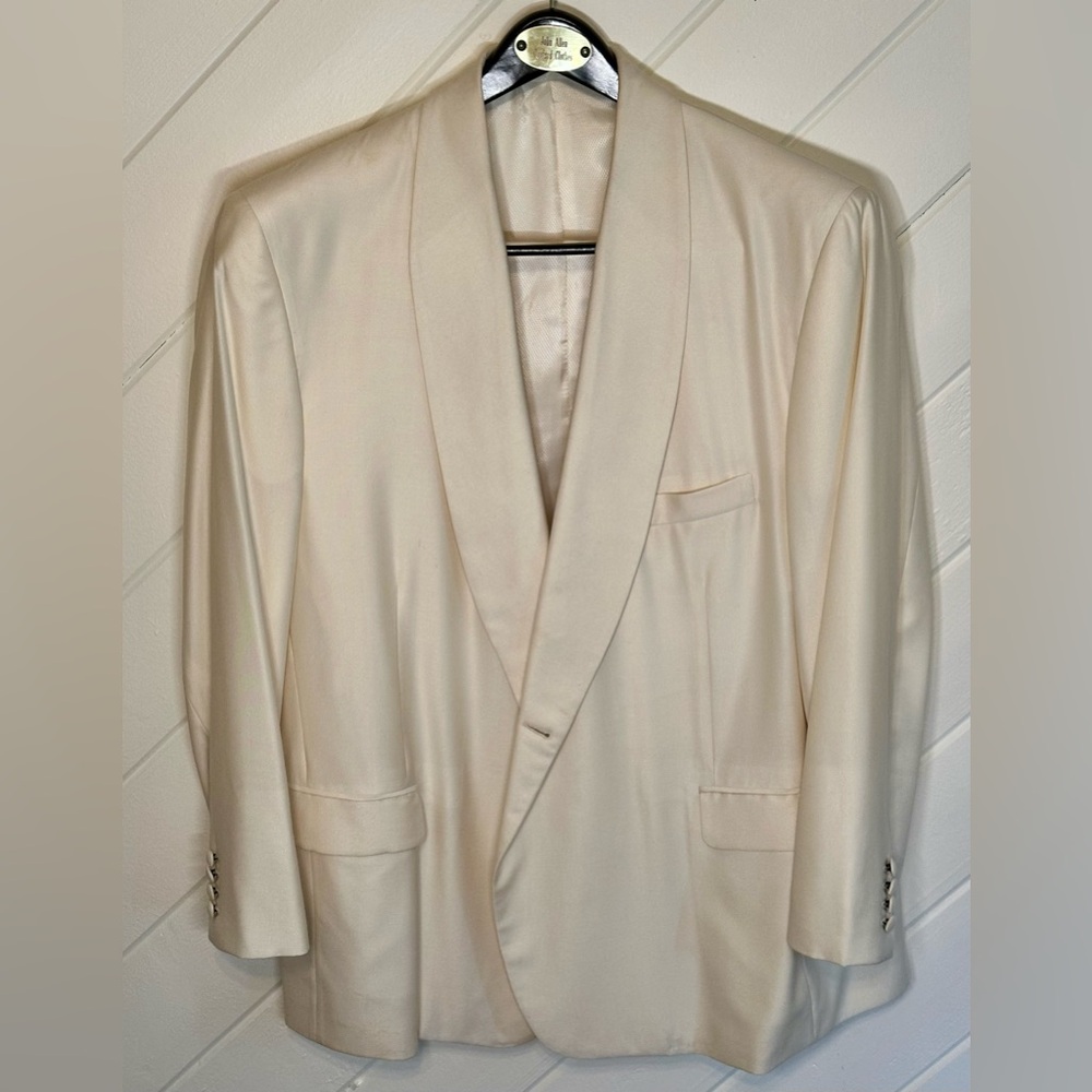Men’s Oxford Clothes White Dinner Jacket, Custom Tailored Size 56L